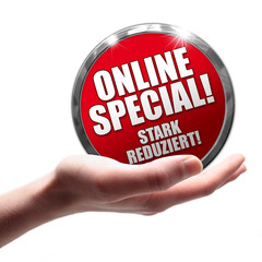Online Special! Stark reduziert! Button, Icon