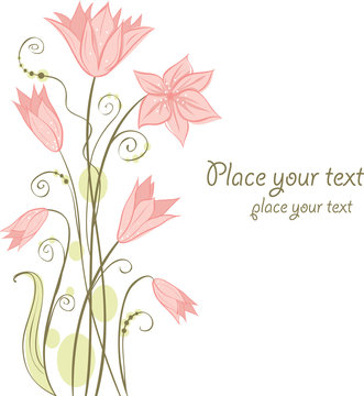 Cute floral card. Vector illustration