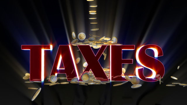 EUR coins being hit by shiny word Taxes, Alpha
