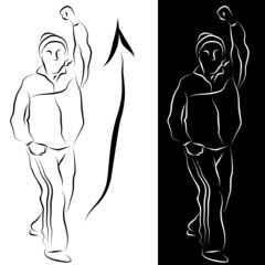 Fototapeta premium Senior Stretching Exercise Line Drawing