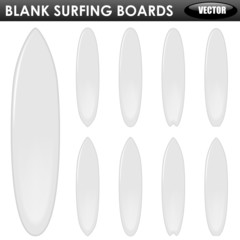 Blank surfing boards set