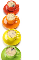 Coffee in colorful cups