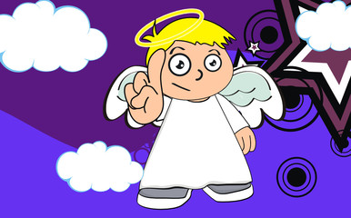 angel kid cartoon background2