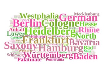 Fototapeta premium Germany Word Collage isolated on white background