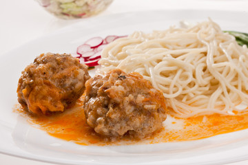 pasta and meat-balls