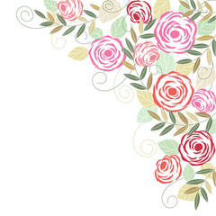 cute  floral card with roses