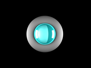 realistic glossy button with reflection