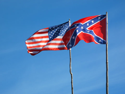 Flags of American civil war.