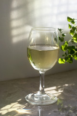 The glass of white wine