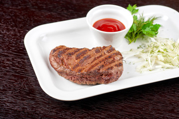 Juicy roasted beef steak