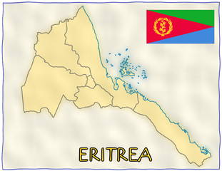 Eritrea political division national emblem flag map