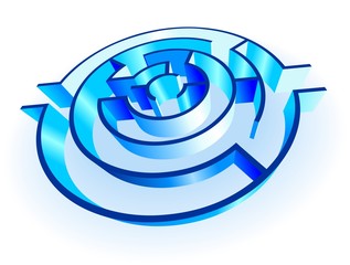 Labirinto Rotondo Blu-Round Maze Labyrinth-Vector