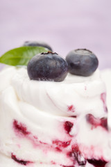 ice cream with blueberries