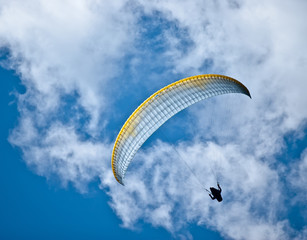 parachuter in sky - obrazy, fototapety, plakaty