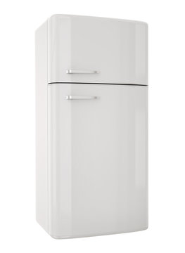 White refrigerator.3D render