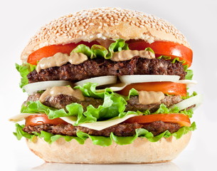 hamburger on white