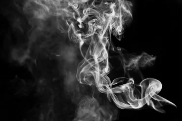 Deurstickers rook op zwarte achtergrond © Vitalez