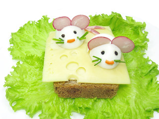 creative vegetable sandwich with cheese