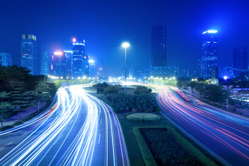 Fototapeta na wymiar city night traffic view