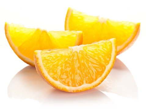 Orange slice on a white background.