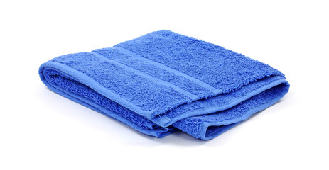 Blue terrycloth bath towel