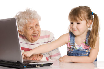 Grandmother with the grand daughter