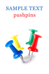 Closeup of multi-colored paper clips