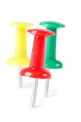Closeup of multi-colored paper clips