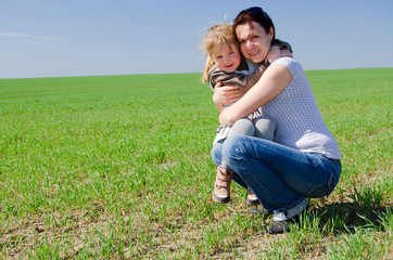 Fototapeta premium Mum with a daughter