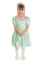 The little girl isolated on white