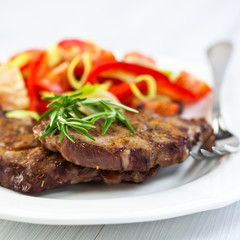 Grilled pork flavoured with rosemary