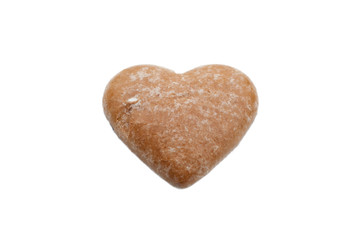 ginger bread heart isolated on white