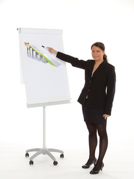 Business Frau am Flip Chart