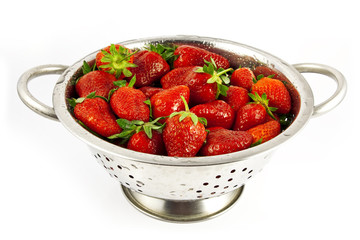 strainer with strawberries