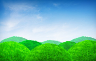 Fototapeta na wymiar Stylized green hills