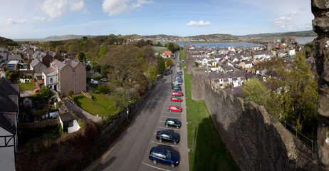Fototapeta na wymiar View from conwy town walls