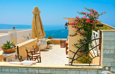 Magic terrace in Santorini - 32371208