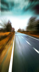 Blurred Road with blurred sky