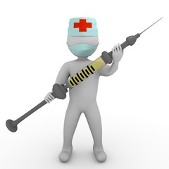 man physician syringe