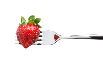 strawberry with fork