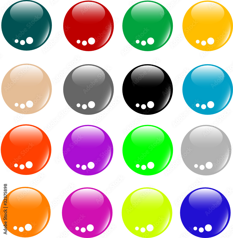 Poster colored empty web button set of different form