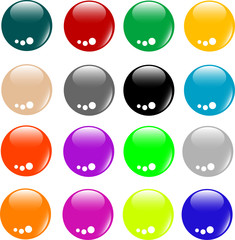 colored empty web button set of different form