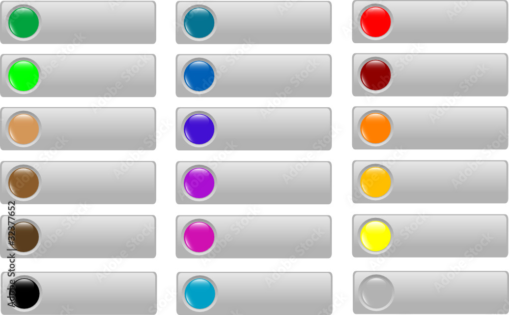 Aufkleber empty colored web button collection