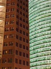 Illuminated Office Buildings at Potsdamer Platz, Berlin, Germany