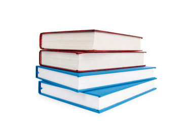 Stack of books isolated on the white background
