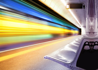 speed train in subway