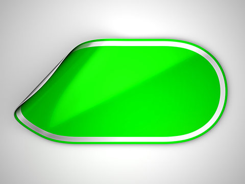 Green rounded hamous sticker or label
