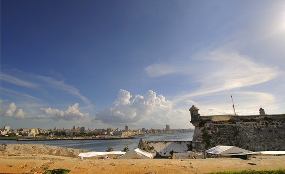 Havana bay entrance from el Morro Fortress