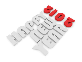 Happy New Year 2012 isolated on white