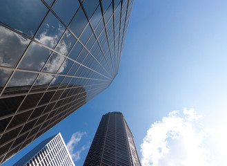 Sunlit office buildings